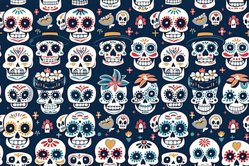 Day of the Dead Cute design. Mexican Halloween wrapping paper. funny doodle,textile graphic design