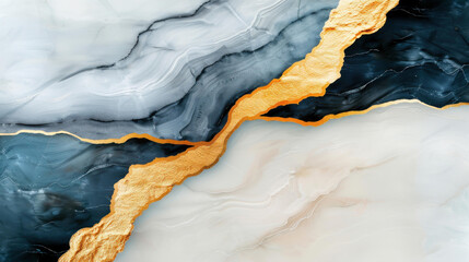Obraz premium Elegant marble texture in luxurious white, black, and gold. Perfect for banners, invitations, websites, and packaging design.