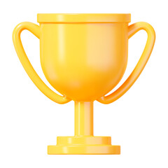 3d realistic yellow trophy cup. Stock vector illustration on isolated background.	

