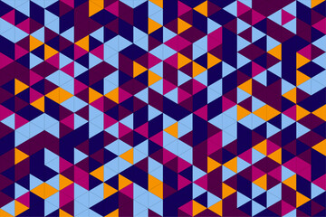 Background Abstract Geometric Triangle Pattern Blue Orange Purple Color. Universal Template Background for Business Presentation