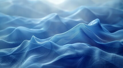 Fototapeta premium Modern Abstract 3D Background with Blue Wavy Shapes