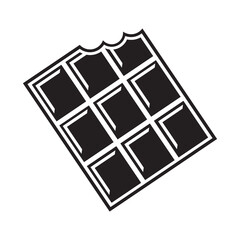 Chocolate bar with squares in wrapper flat vector icon, chocolate icon on white background.