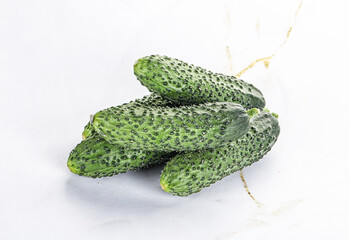 Fresh natural organic cucumbers heap