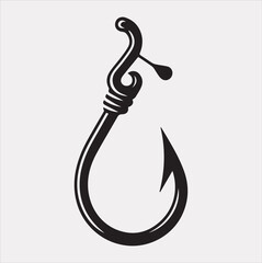 Fishing hook icon silhouette vector on a white background
