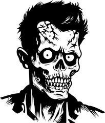 Obraz premium Zombie SVG vector transparent background PNG clipart