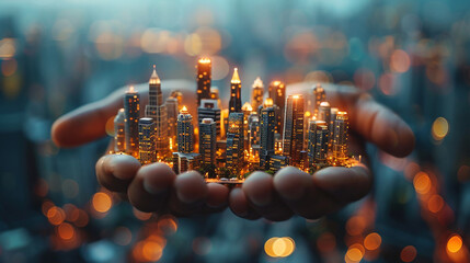 Concept - Real Estate: Hand holding a house