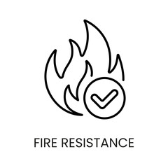 Obraz premium Fire resistance line vector icon with editable stroke