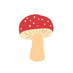 Fly agaric isolated on white background. Vector hand drawn illustration