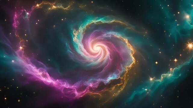 Ethereal Galactic Tapestry: Captivating abstract interpretation of a galaxy's intricate form