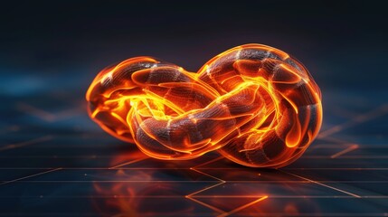 Fototapeta premium A knot made of glowing embers representing hope and warmth