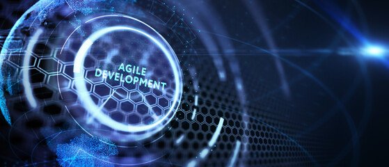 Concept of agile software development. 3d illustration