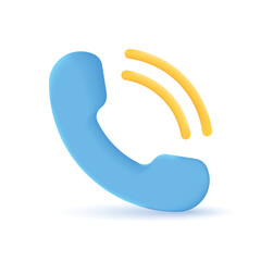 3d phone call realistic icon vector concept