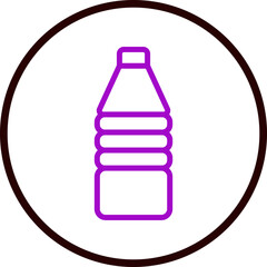 Plastic Bottle Vector Line Purple Circle Black