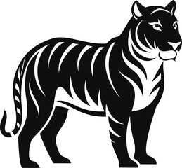 Tiger Silhouette Vector Illustration Art