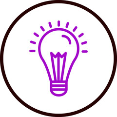 Energy Efficient Bulb Vector Line Purple Circle Black