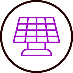 Solar Panel Vector Line Purple Circle Black