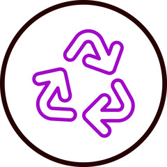Recycling Symbol Vector Line Purple Circle Black