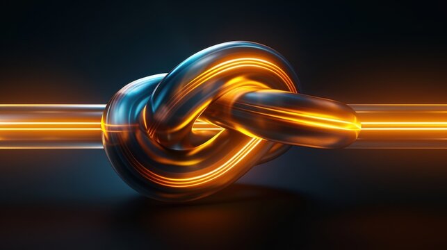 A knot made of shimmering light beams symbolizing hope and inspiration