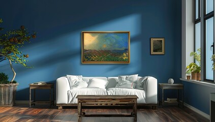 Starry Night Painting in a Modern Living Room