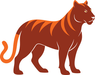 Tiger Silhouette Vector Illustration Art