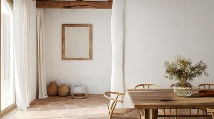 Mediterranean minimalist dining room picture frame