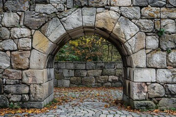 
Stone arch entrance wall