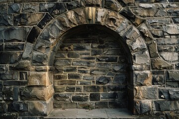 
.Stone arch entrance wall