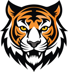 Orange tiger logo type vector illustration art.