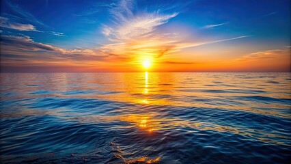 Obraz premium Sea with sun reflection during evening sunset, ocean, water, sunset, sun, reflection, waves, peaceful, tranquil, nature, beauty
