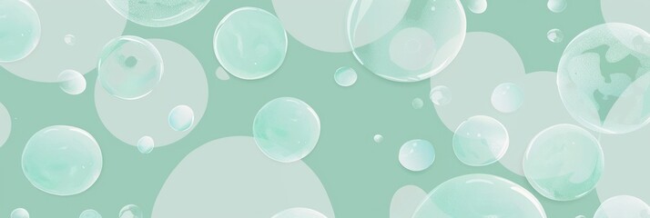 A light green background with an abstract pattern of white and light green bubbles