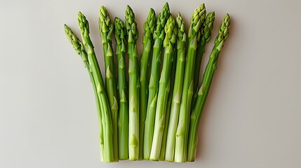 36. A minimalist image with a white background featuring a single wild asparagus, positioned in the center