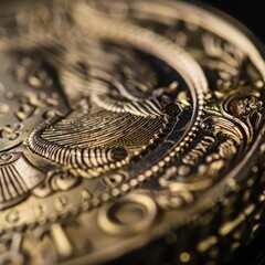 Closeup of a Gold American Eagle Coin