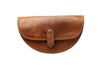 Brown Leather Half Moon Purse