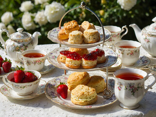 breakfast with coffee and berries