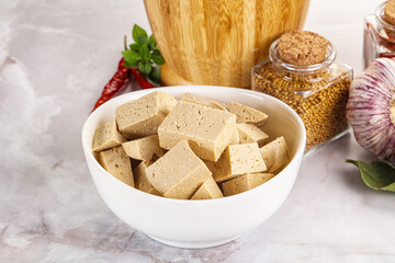 Vegan cuisine - organic tofu cheese