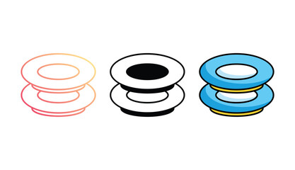 Plates icon design with white background stock illustration