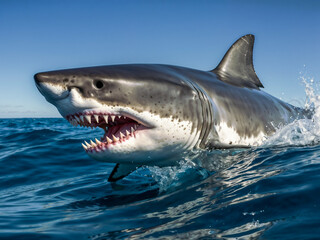 Naklejka premium great white shark