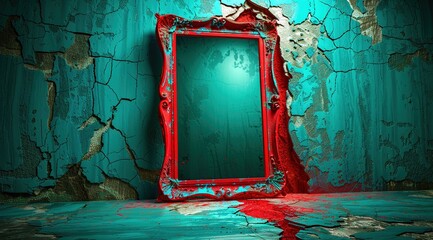 old wall with window and paint