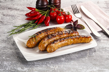 Grilled meat sausages with spices