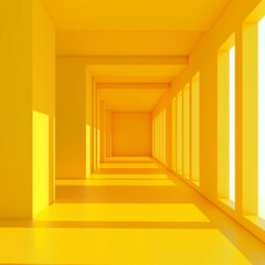 Yellow background with modern room design