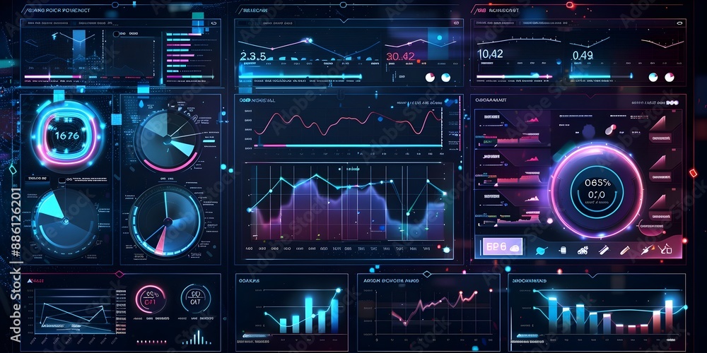 Aufkleber innovative digital project management dashboard with organized data visualization and strategic time