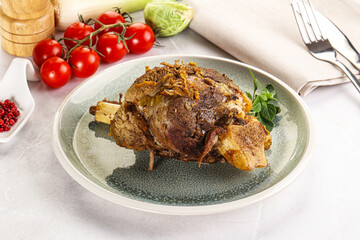 Baked Lamb shank with bone