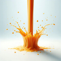 Splash of mango juice in isolated background