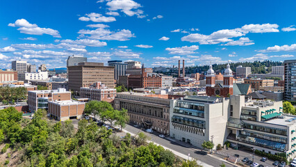 spokane downtown washington aerial view