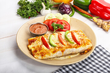 Mexican cuisine Enchiladas with meat