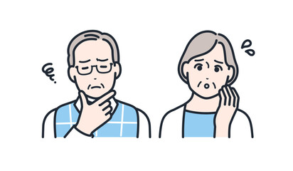 考える 悩む おじいちゃん おばあちゃん アイコン