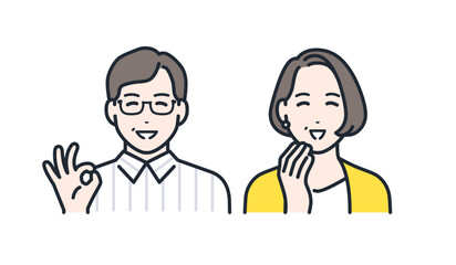 笑顔 安心 喜ぶ ミドル アイコン
