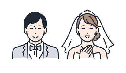 笑顔 安心 喜ぶ 花嫁 花婿 アイコン