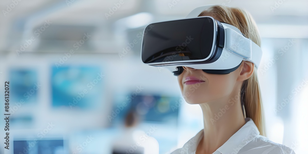 Poster utilizing vr technology to enhance architectural design process and project visualization. concept a