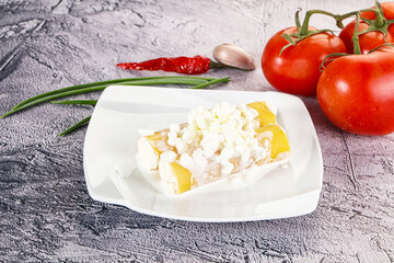 Italian cuisine Cannelloni staffed cheese